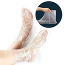 100pcs Disposable Plastic Foot Covers Bags Clear Booties Bath Paraffin N8L6