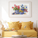Partial Embroidery Flower Pattern Stamped Canvas 11CT DIY Cross Stitch Kits