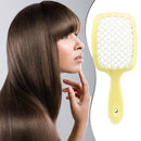 Hollow Detangling Hairdressing Comb Wet Dry Hair Scalp Plate Combs (Yellow)
