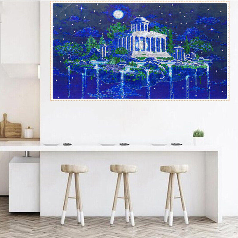 5D DIY Diamond Painting Moon Shrine Partial Drill Rhinestone Mosaic Art Pictu