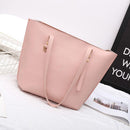 4pcs/set Composite Bags Women Solid Color Shoulder Handbags Card Holder Clutch