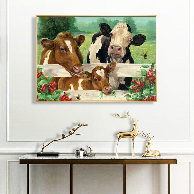 DIY Cattle Frameless Oil Paint by Numbers Drawing on Canvas Pictures Home D