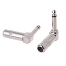 6.35mm L-shape Jack Right Angle Male Mono Plug Connector For Guitar Audio