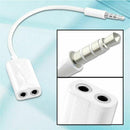 Stereo Adapter White 1 Male To 2 Female 3.5mm Headphone Y Splitter Audio Cable