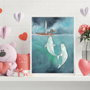 Frameless Oil Paint By Numbers DIY White Dolphin Girl Picture Craft Kit for Home