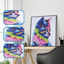 5D DIY Full Drill Square Diamond Painting Color Cat Cross Stitch Embroidery