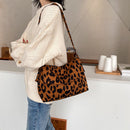 Women Animal Print Shoulder Bag Canvas Casual Travel Handbag Tote (Leopard)