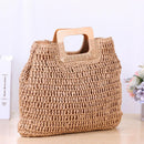 Retro Big Totes Women Woven Shoulder Handbags Top-handle Bags (Light Brown)