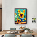 DIY Sunflower Painted On Canvas Artwork Oil Painting By Numbers Kit 40X50cm