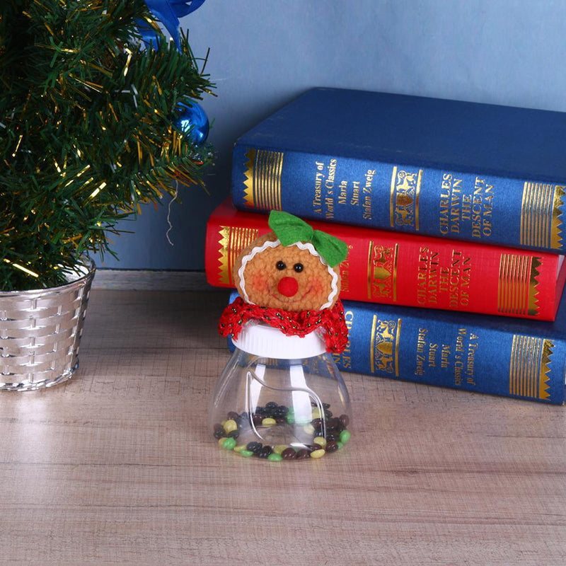Candy Jar Box Gingerbread Man Food Cans Christmas Decor Supplies(Women)