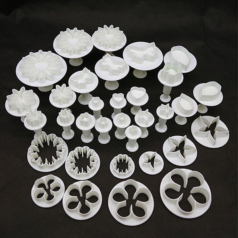 33pcs Sugarcraft Cake Decorating Fondant Plunger Cutters Tools Mold Newly