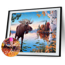 Lakeside Elk 5D DIY Full Drill Diamond Painting Embroidery Kit Cross Stitch