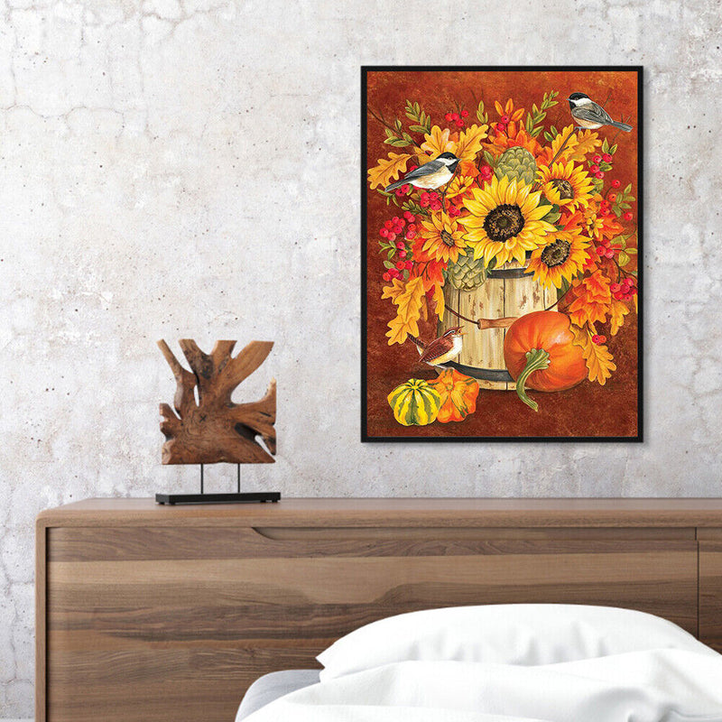 Frameless Oil Paint By Numbers DIY Barrel Bird Picture Craft Kit for Bedroom