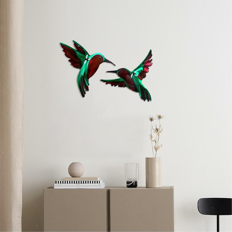 4Pcs Handmade  Hummingbird Wall decor for art  and garden Patio Balcony