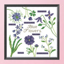 Partial Embroidery Blue Flower Cross Stitch Kits 14CT Stamped DIY Canvas Crafts