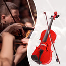 Wood 1/8 Size Handmade Acoustic Violin Red Fiddle for Beginner Learning