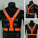 LED Reflective Running Vest, Women Men Warning Lights Safety Gear (Orange) Newly