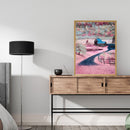 Frameless Oil Paint By Numbers Pink Village DIY Canvas Picture Craft Kit