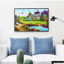 Full Round Drill Rhinestone Diamond Painting House By Bridge Handwork Home