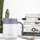 350ml Stainless Steel Vacuum Flask Handle Lid Portable Water Cup (White)