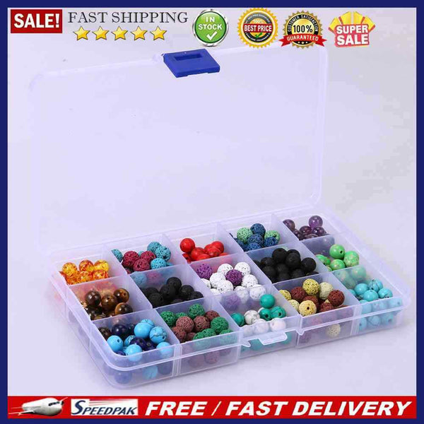 410pcs Colorful Chakra Beads Lava Rock Stones with Box for Jewelry DIY