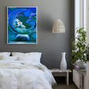 11CT Printed Full Cross Stitch DIY Moon Sky Hand Painting Living Room Decoration