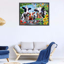 5D DIY Diamond Painting Cat/Cattle Full Round Drill Mosaic Rhinestone Pictu