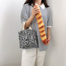 Casual Printed Handbags Women Girl Lunch Storage Bag Canvas Bucket Shopping Tote