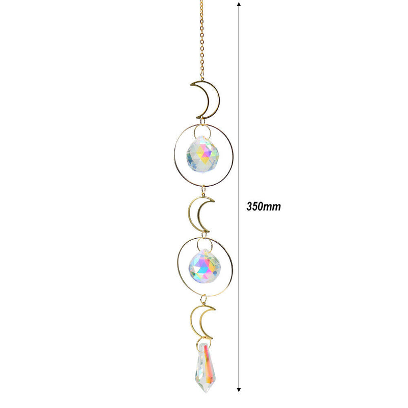 Suncatcher Crystal Moon Sun Ball Chandelier Pendant Prism Hanging Lamp Orna