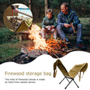 Log Carrier Tote Bag, Canvas Waterproof Firewood Carrying Holder (Khaki)