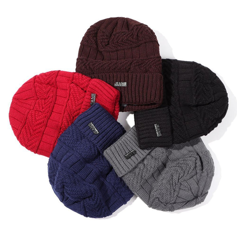 Windproof Neck Warmer Beanie Hat Neck Scarf Knitted Hat Muffler Hat Scarf Set