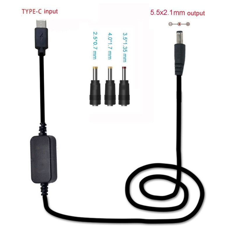 Wifi Router PD to DC 12V 2.5/3.5/4.0/5.5mm Adapter Type C Cable USB C Conveter
