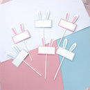 Decor Baby Shower Rabbit Ear Easter Bunny theme Cake Toppers Happy Easter