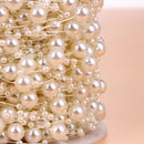 10 Meters Fishing Line Artificial Pearls Beads Chain Garland Beige Newly