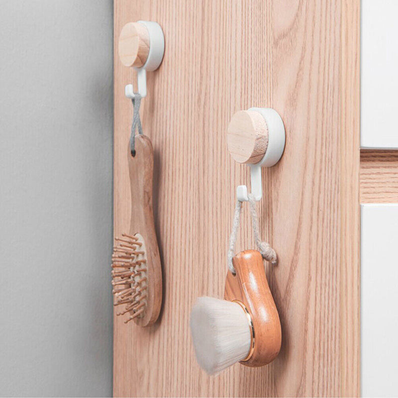 Wooden Wall Hanger Hook Key Holder Kitchen Organizer Storage Rack (1 White)