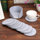 10pcs Round Felt Cup Mats Coasters Heat Resistant Coffee Tea Pad (C Grey)