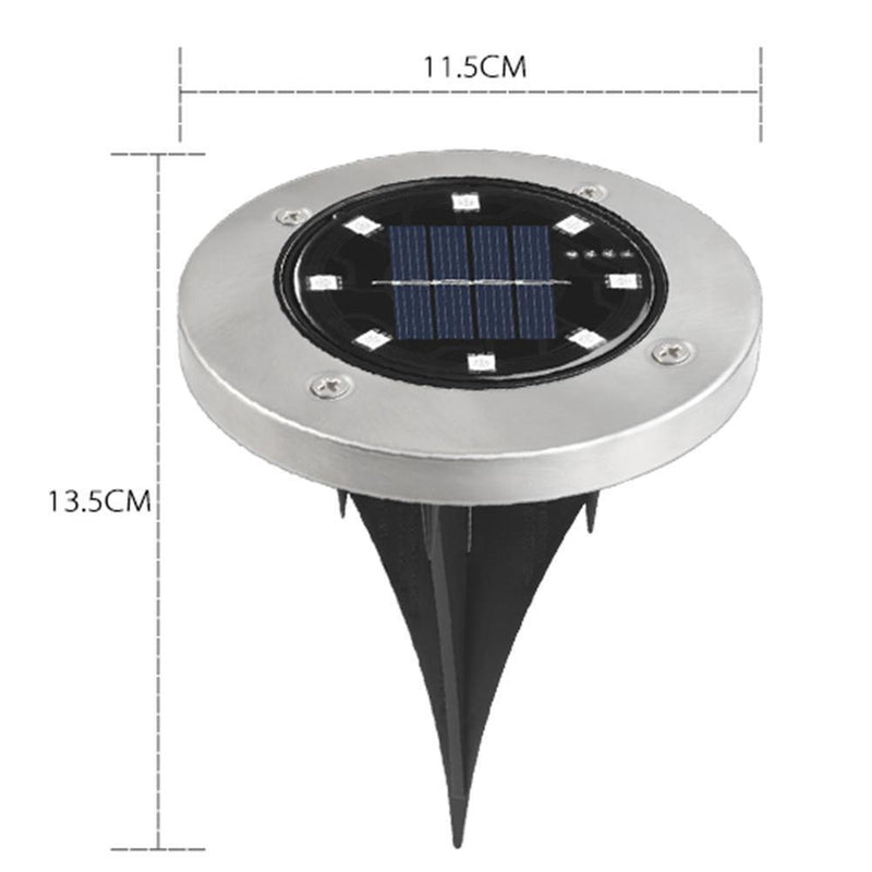 8LED Solar Underground Light Waterproof Color Changing Garden Buried Lamp