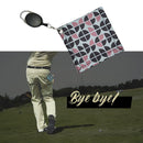 Waterproof Golf Ball Cleaning Towel with Retractable Carabiner Hook (Pink) Newly