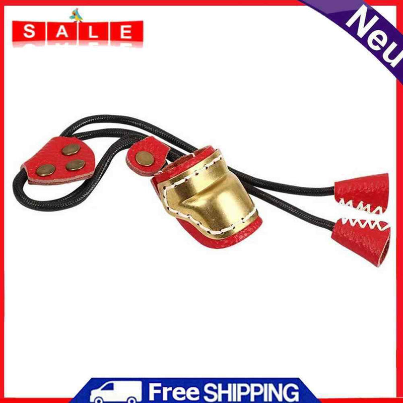Brass Leather Thumb Finger Tip Protector Archery Pull Arrow Trigger Guard Rings