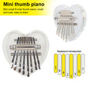 8 Tone Mini Thumb Piano No Cracking Heart Shaped Pendant Thumb Piano Instrument