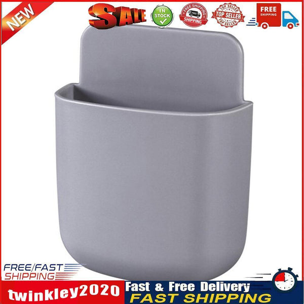 Wall Storage Box Phone Plug Holder Rack Desktop Organizer Stand (Grey) Newly