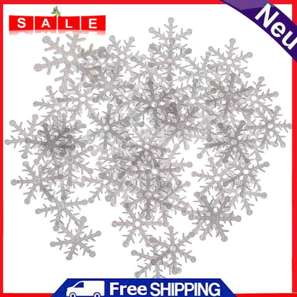 AnySell Christmas tree, 3 cm, white snowflakes, plastic, for parties, Zuhau