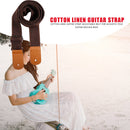 Cotton Linen Guitar Strap Adjustable Belt for Acoustic Folk Guitar Ukulele Ba