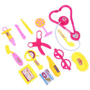15pcs Children Doctor Pretend Play Set Portable Suitcase Medical Tool(Pink)