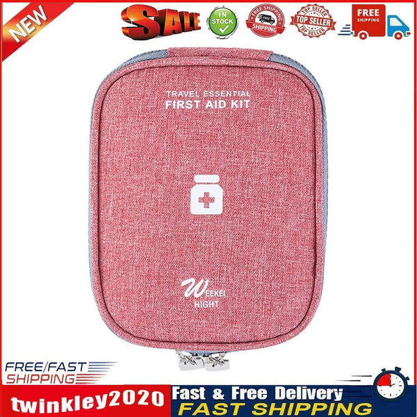 Outdoor First Aid Kit Bag Portable Medicine Storage Case (Red 14x11cm) Newly