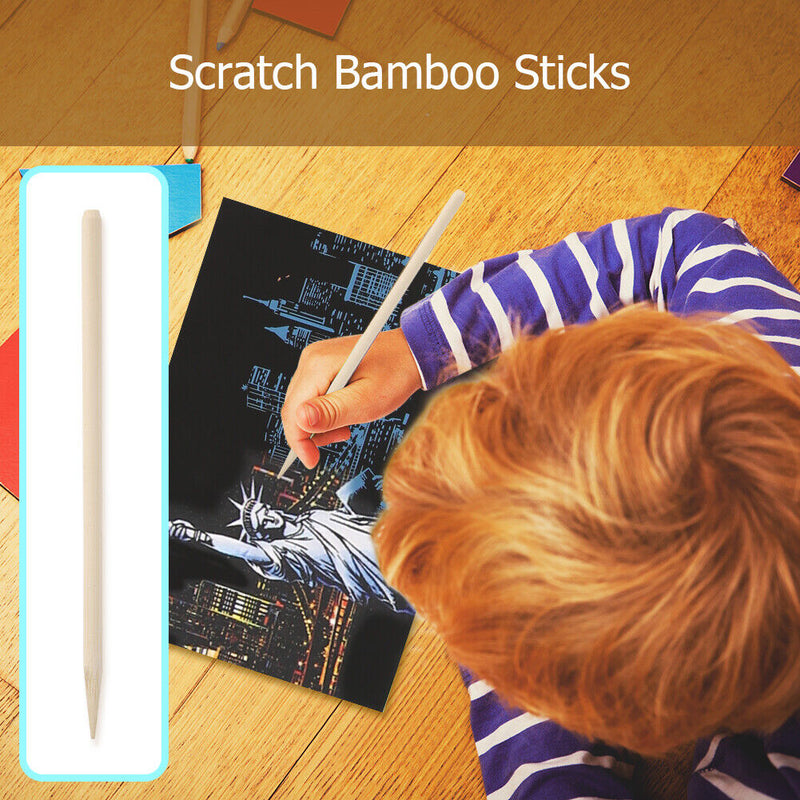 Scratch Painting Tools Scraping Sketch Art DIY Scraper Pen Black Brush Stick