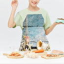 Kitchen Linen Apron Shell Painting Coffee Shop Accessories Clean Pinafore