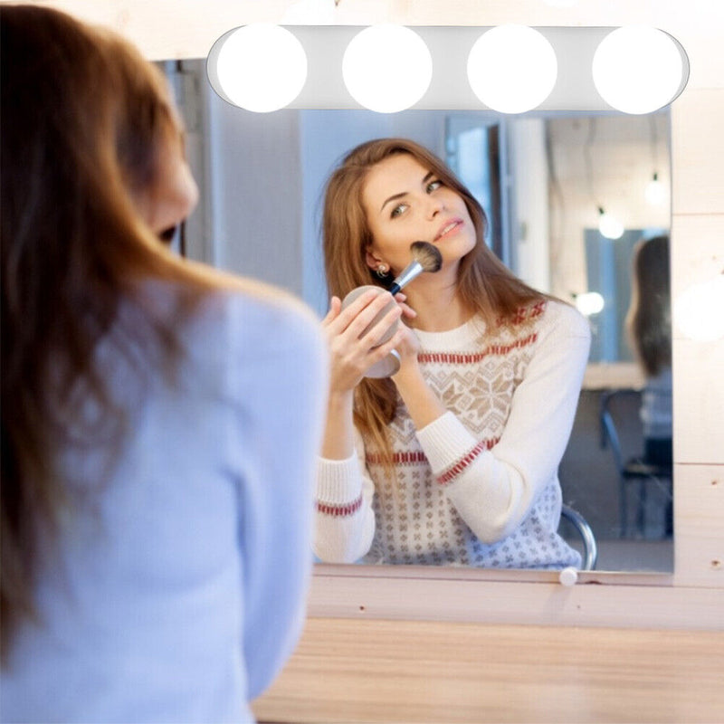 Mutipule-Uses 4 LED Highlight Mirror Lamp Ceramic Glass Desktop Suction Lights