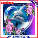 Full Embroidery Dolphin Animal Stamped 11CT Needlework DIY Cross Stitch Gift Kit