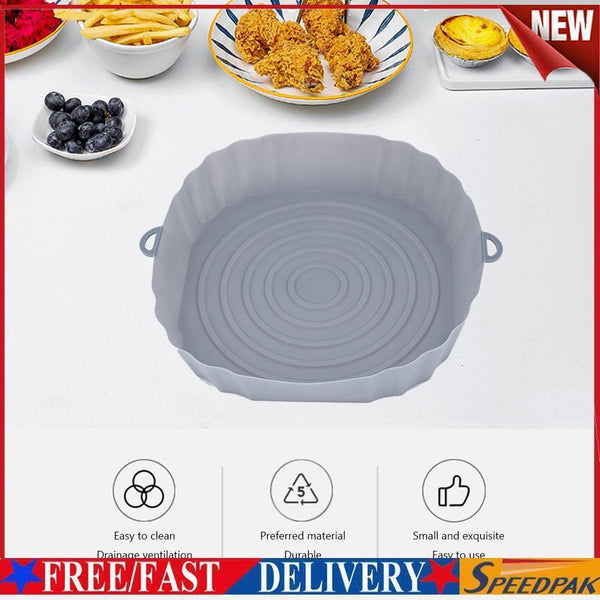 Silicone Air Fryer Liner Reusable Oven Baking BBQ Fryer Non-Stick Pan Mat 7"